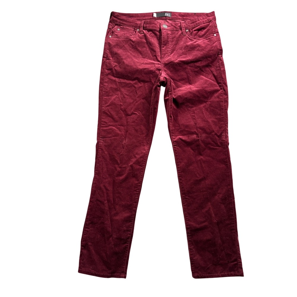 KUT from the Kloth Catherine Burgundy Corduroy Boyfriend Pants Indie Academia 10